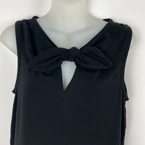 Kate Spade Black Sleeveless Bow & Keyhole Front Shirt Top Size M - Picture 2 of 6
